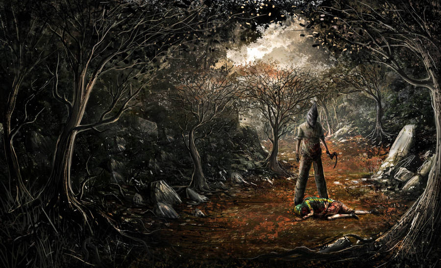 Spooky Killer And Victim Wallpaper