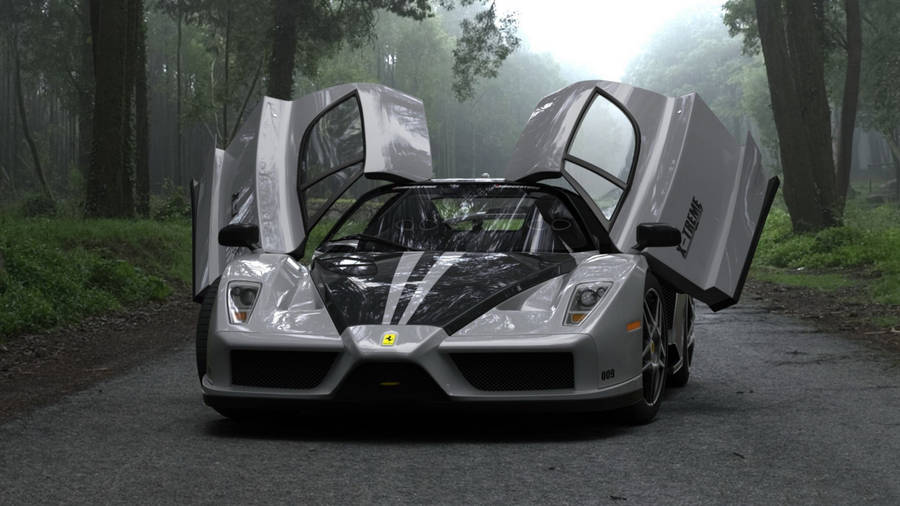 Sports Car Gray Enzo Ferrari Wallpaper