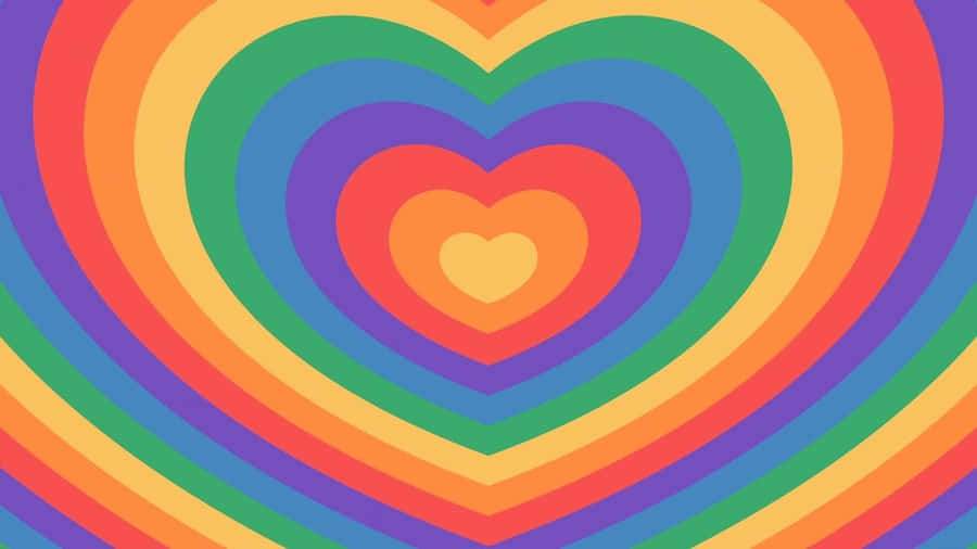 Spread Some Love With A Beautiful Rainbow Heart Wallpaper