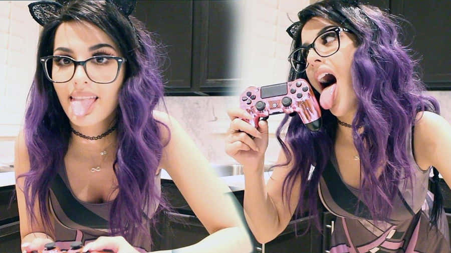 Sssniperwolf Purple Hair Wallpaper