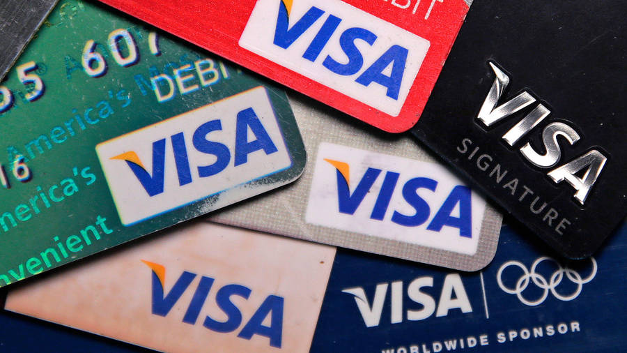 Stack Of Visa Credit Cards Wallpaper