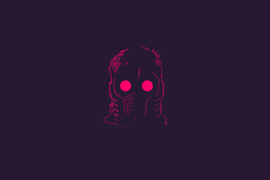 Star Lord Pink Outline Wallpaper