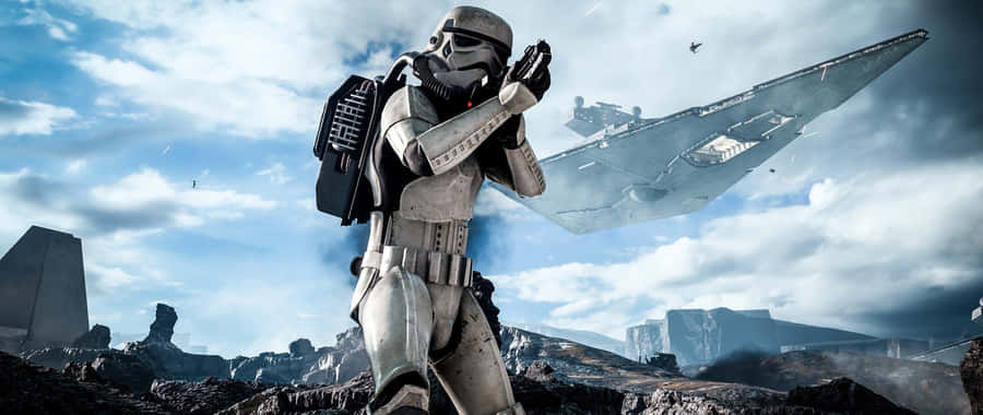 Star Wars 2560 X 1080 Stormtrooper Battle Wallpaper