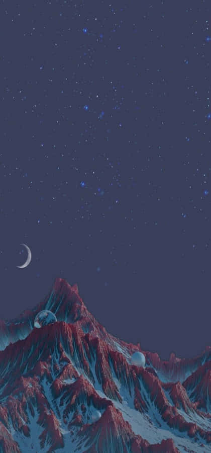 Starry Night Mountain Scape Wallpaper