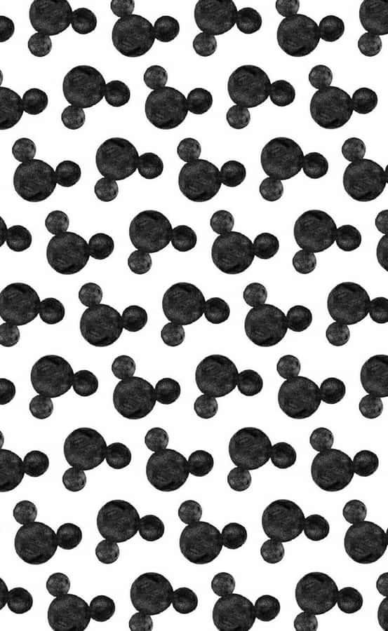 Stay Connected With Your Favorite Disney Character With This Black Mickey Mouse Phone Wallpaper