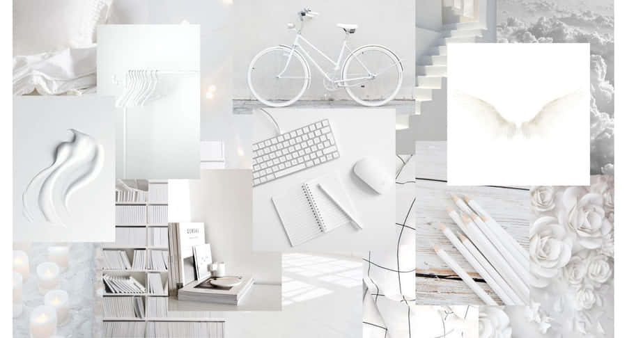 Stay Productive With An All White Aesthetic Laptop Wallpaper