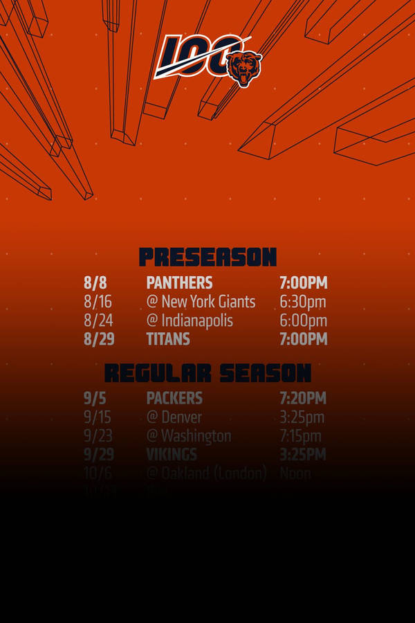 Stay Up-to-date With The Chicago Bears Game Schedule Wallpaper