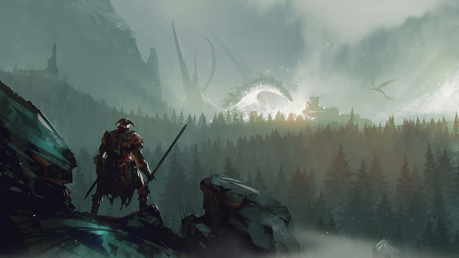 Step Into A Living, Breathing World Of Adventure With Skyrim Wallpaper