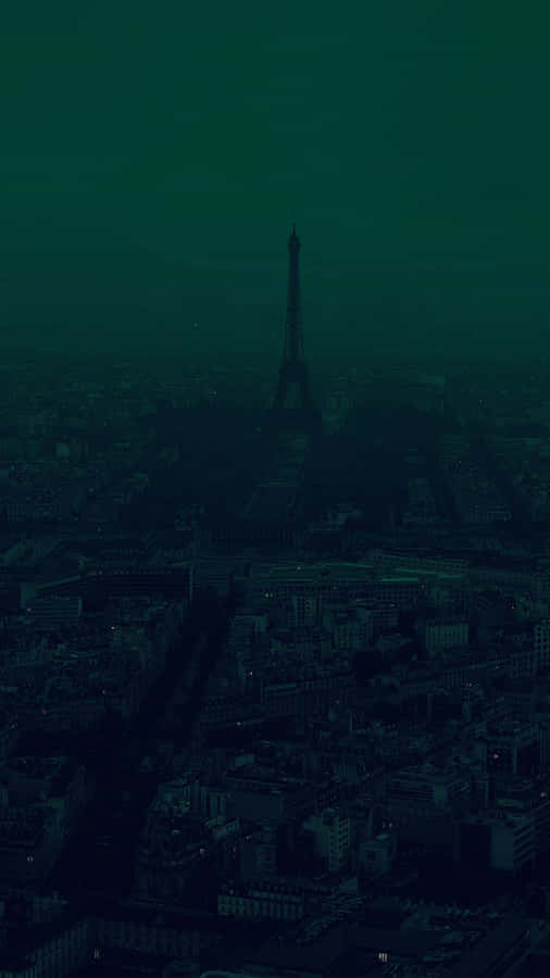 Step Into The Future With The Classic Black And Minimalist Design Of The Dark Green Iphone. Wallpaper