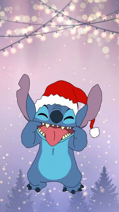 Stitch Cartoon Tongue Out Wallpaper