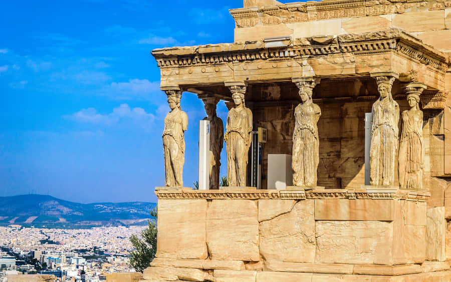 Stone Statues In Cape Sounion Wallpaper