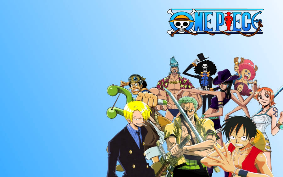 Straw Hat Pirates One Piece Blue Light Wallpaper