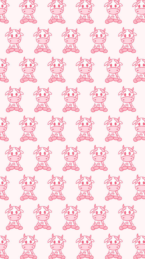 Strawberry Cow Sitting Down Wallpaper