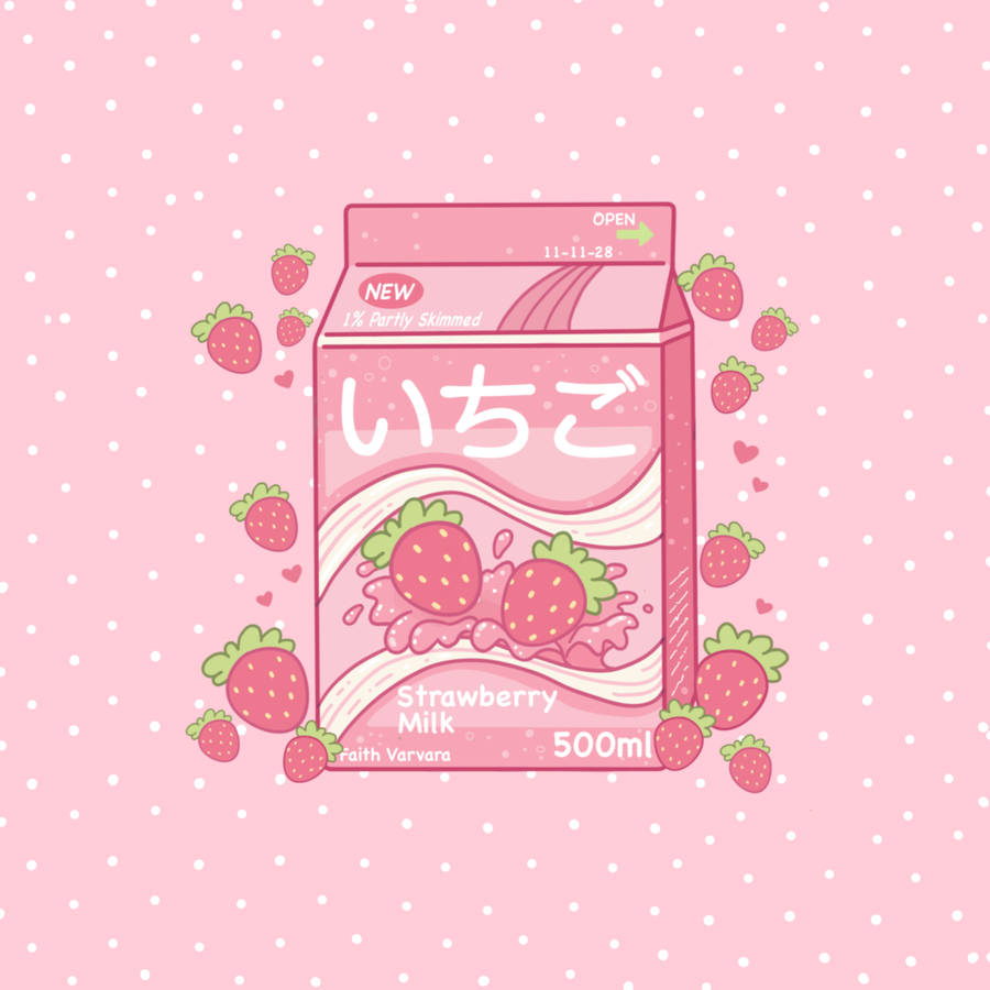 Strawberry Milk Hd Wallpaper Wallpaper