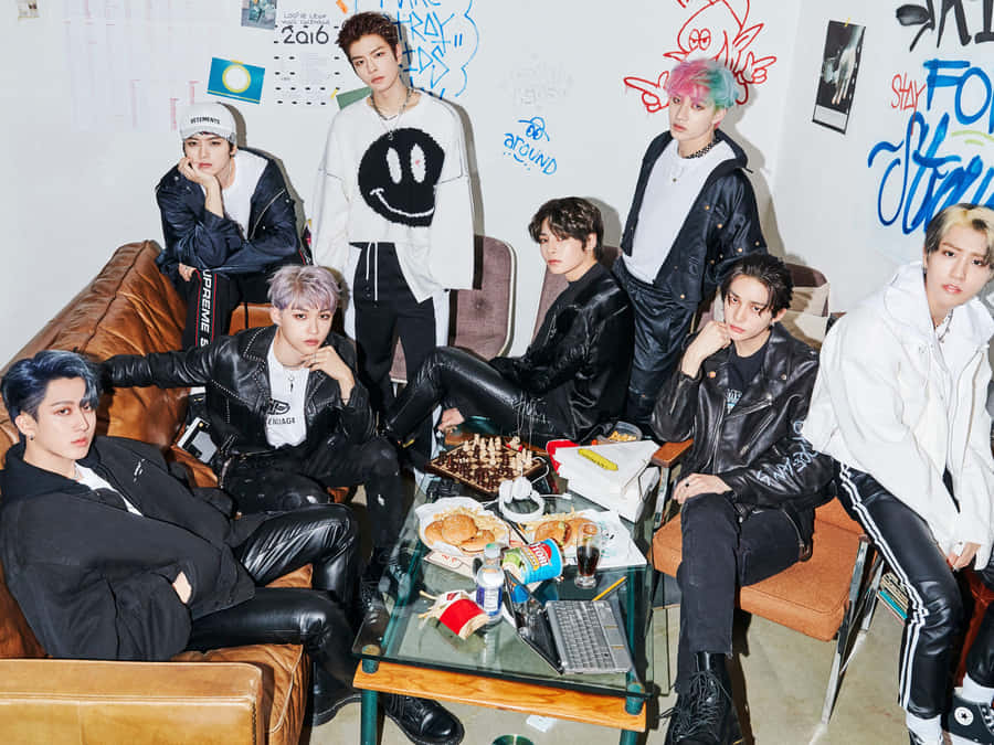 Stray Kids Cool Group Pose Wallpaper