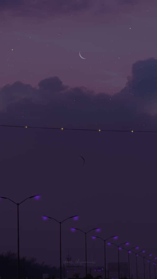 Street Light Moon Wallpaper