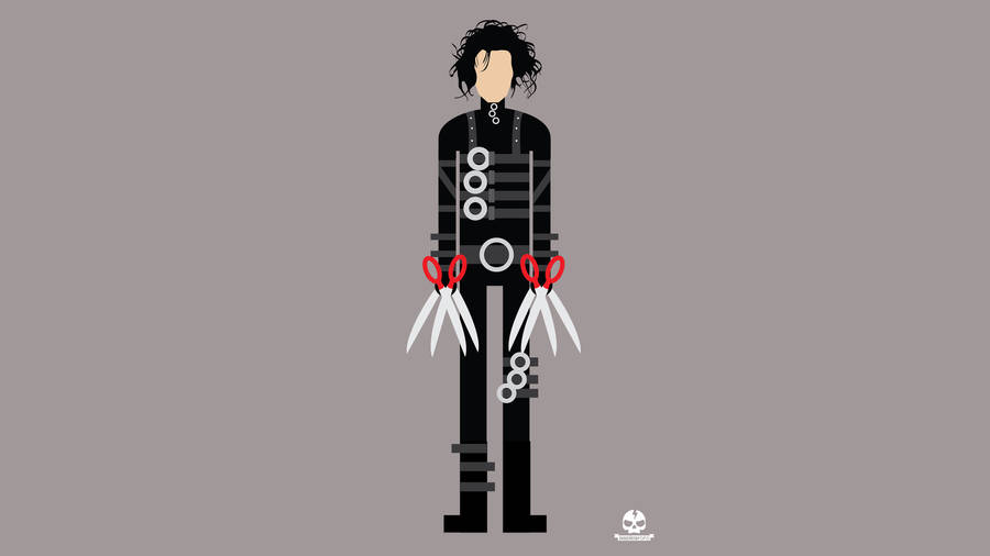 Striking Graphical Illustration Of Edward Scissorhands Wallpaper