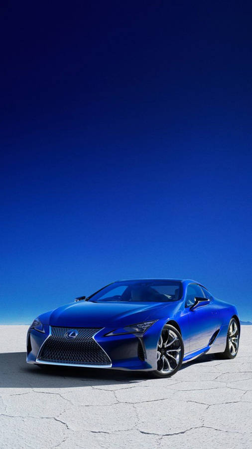 Striking Lexus Lc 500h In Structural Blue Wallpaper