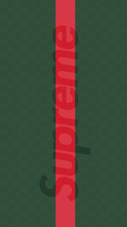 Striped Gucci And Supreme Logo Wallpaper