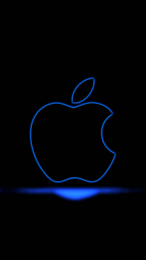 Stunning Apple Logo Against A Geometric Blue Backdrop Wallpaper