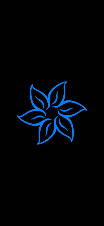 Stunning Blue Flower Oled Display Aesthetic Wallpaper