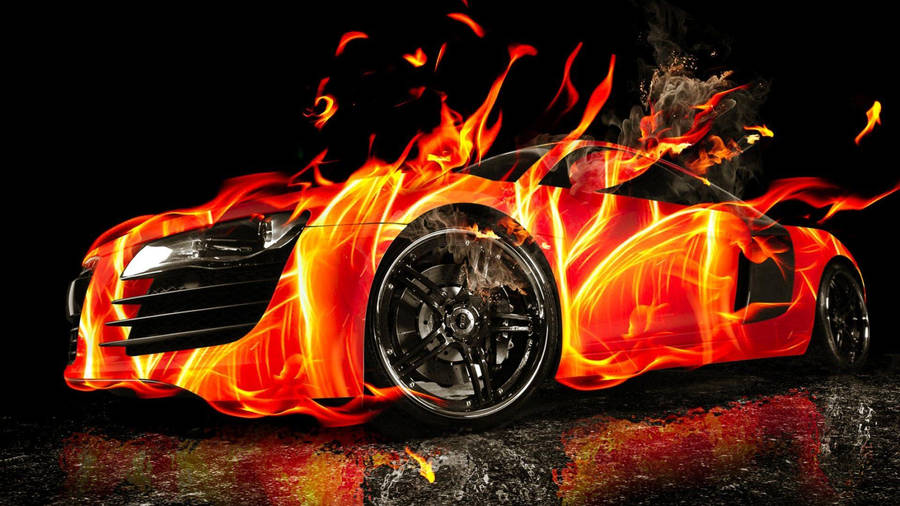 Stunning Bugatti Veyron Igniting The Streets Wallpaper