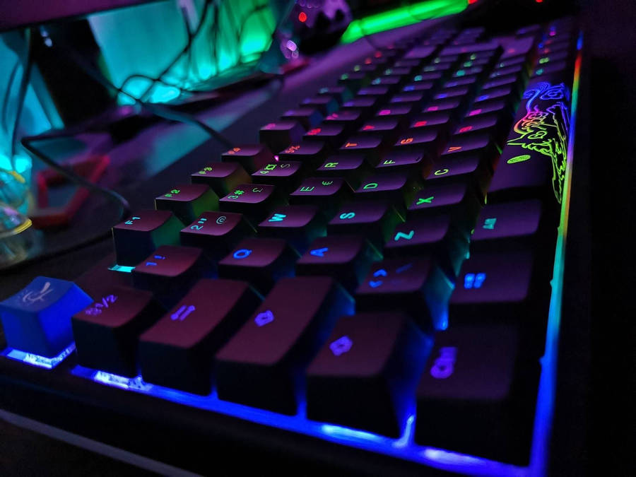 Stunning Rgb Mechanical Keyboard In 4k Resolution Wallpaper