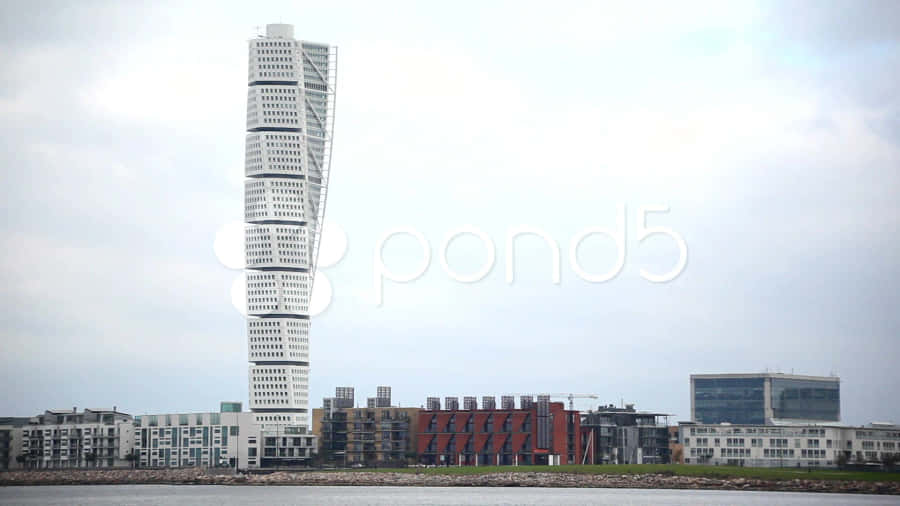 Stunning View Of The Turning Torso Skyscraper In Malmö, Sweden Wallpaper