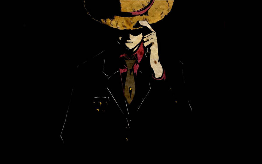 Stylish Luffy Black Suit Image Wallpaper