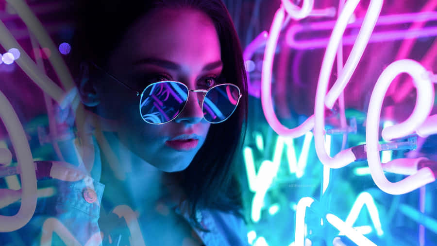 Stylish Sunglasses On Tropical Beach Background Wallpaper