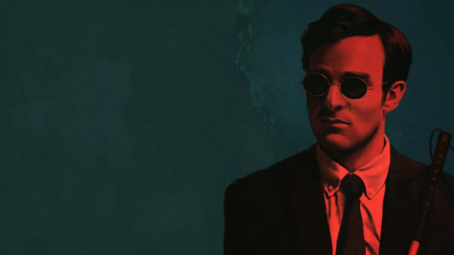 Stylish Sunglasses Reflecting A Beautiful Sunset Wallpaper