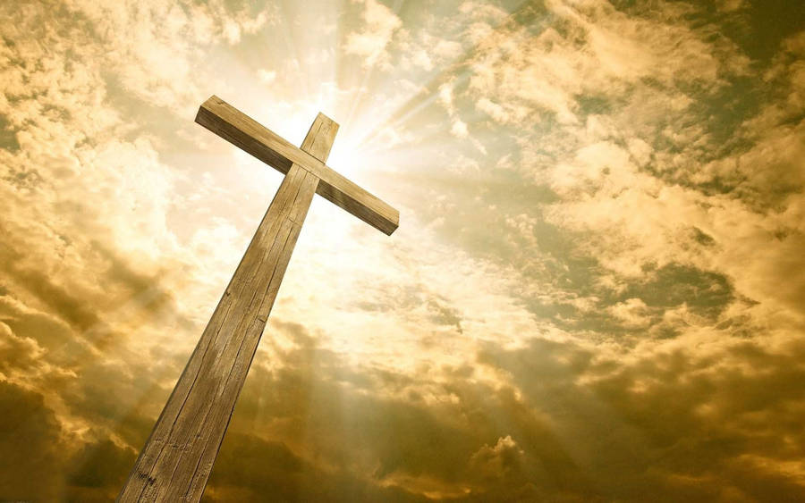 Sunlit Jesus Cross Wallpaper