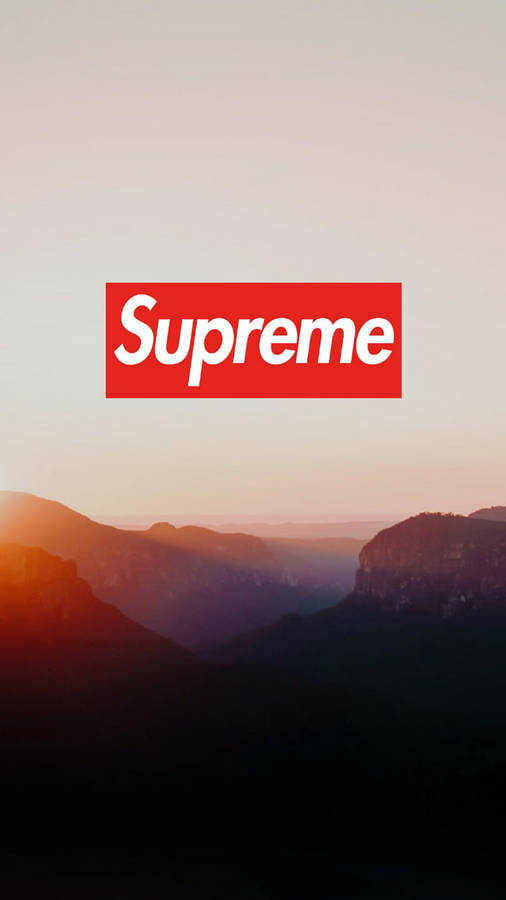 Sunrise And Mountain Orange Supreme Wallpaper