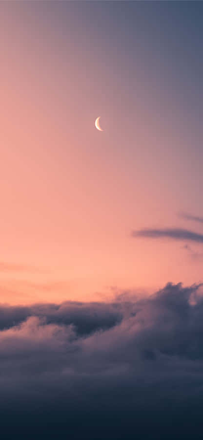 Sunset Cloud And Moon Wallpaper