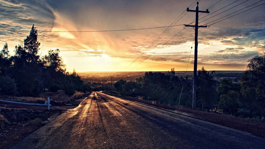 Sunset Hill Road Wallpaper