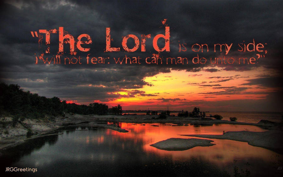Sunset With Christian Verse Wallpaper