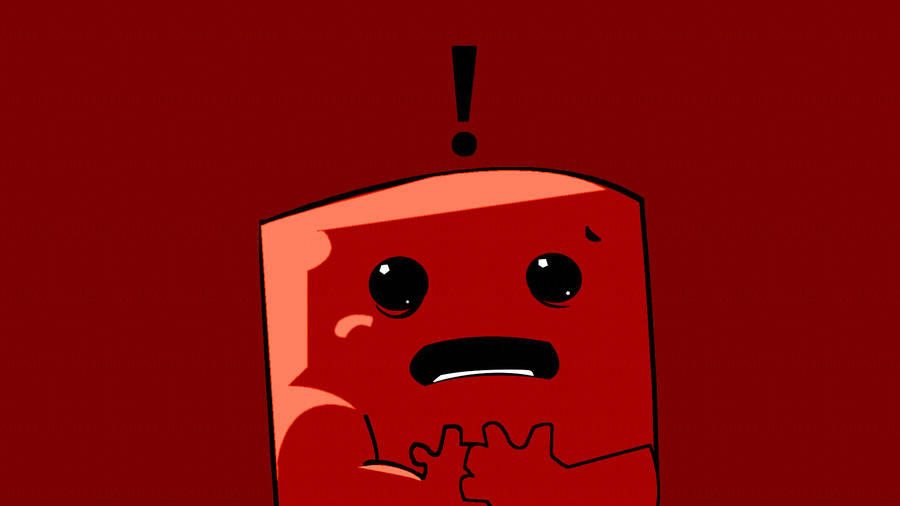 Super Meat Boy Worried Face Wallpaper