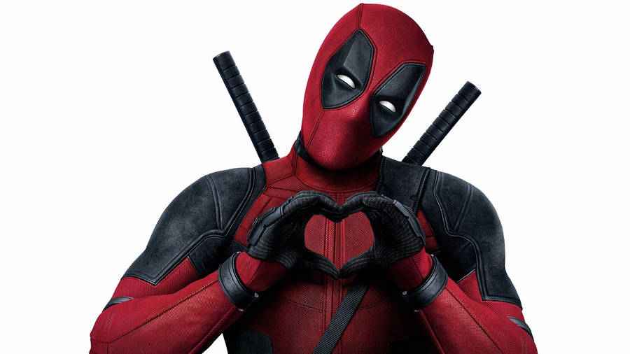 Superhero Deadpool Sending Love Wallpaper