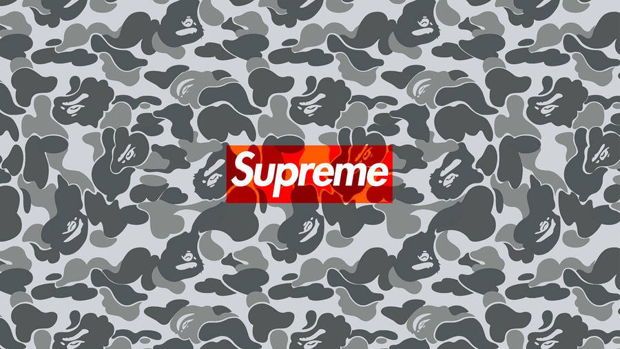 Supreme Logo On Bape Wallpaper