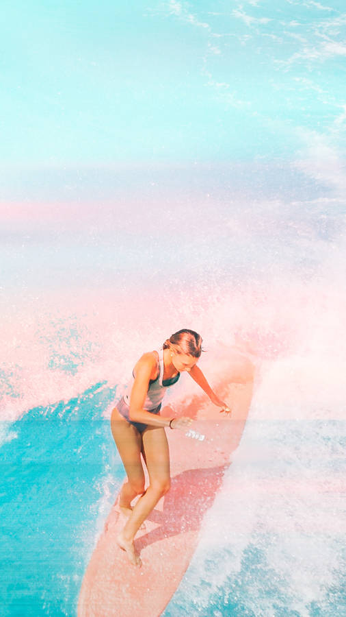 Surfing Board Overlay Wallpaper