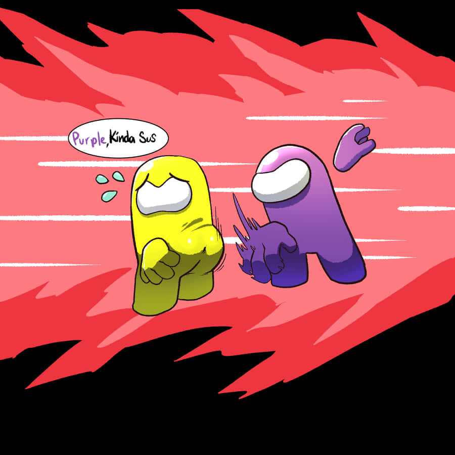 Suspicious Among Us Characters Artwork Wallpaper