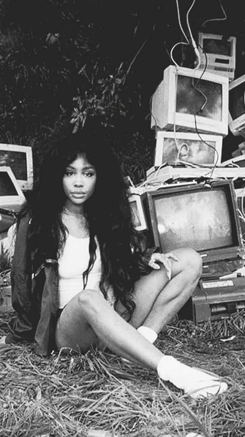 Sza Mobile Black And White Wallpaper