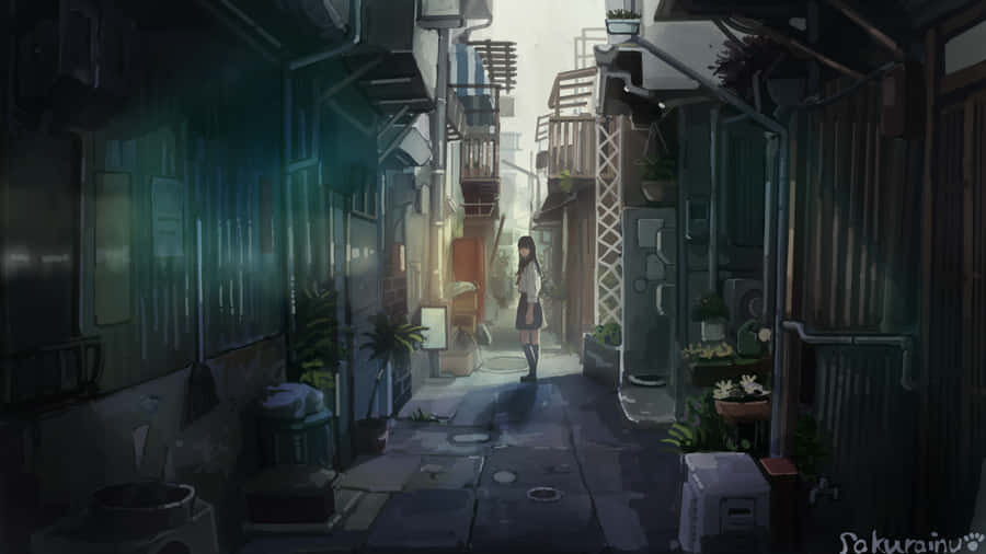 Take A Walk Down This Urban Alleyway. Wallpaper