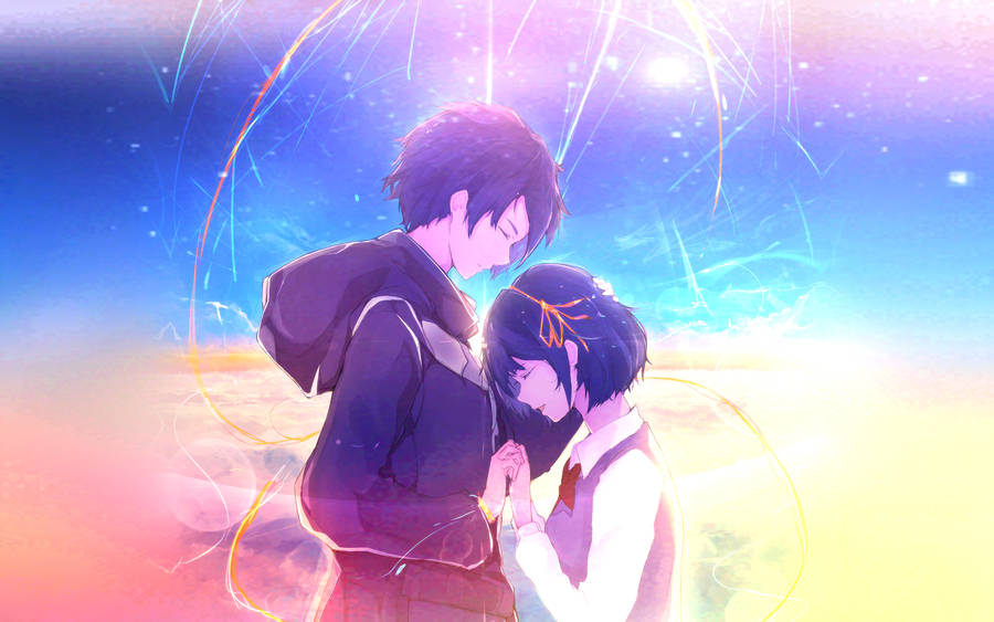 Taki And Mitsuha’s Embrace Your Name 4k Wallpaper