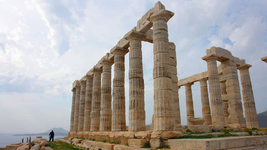 Tall Stone Pillars Sounion Wallpaper