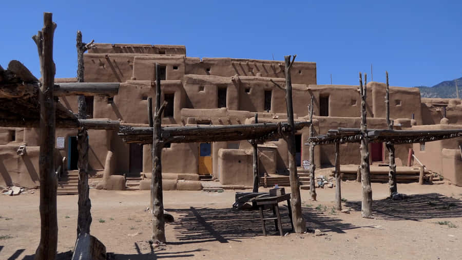 Taos Pueblo Timber Sheds Wallpaper