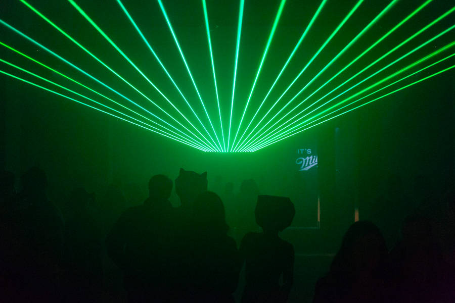 Techno Bar Green Lasers Wallpaper