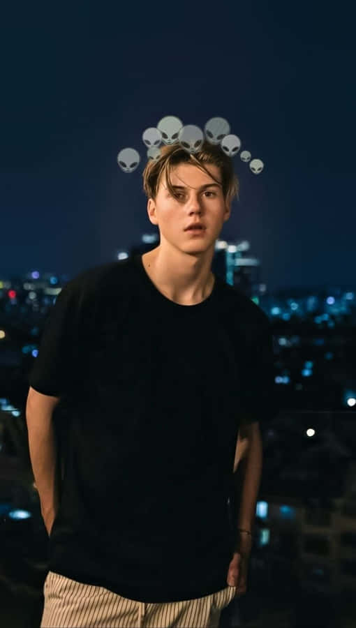 Teenage Boy Aesthetic In Black Wallpaper