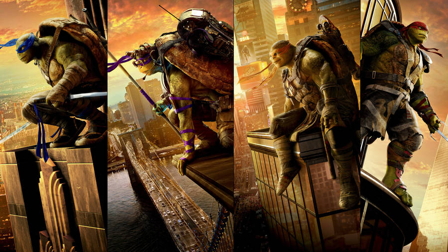 Teenage Mutant Ninja Turtles Building Ledge Wallpaper