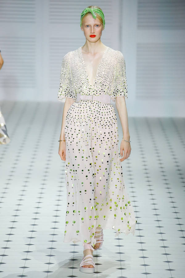 Temperley London Green Headband White Dress Wallpaper